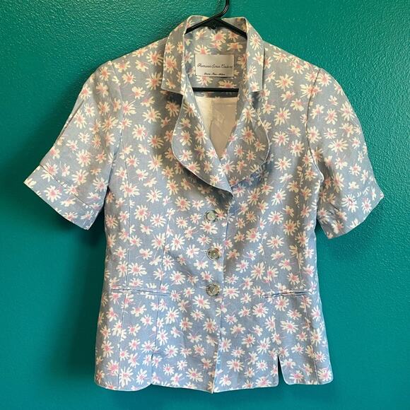 Harrison Simon Couture 100% Linen Floral Skirt Suit Set Women's 4 - Picture 2 of 10